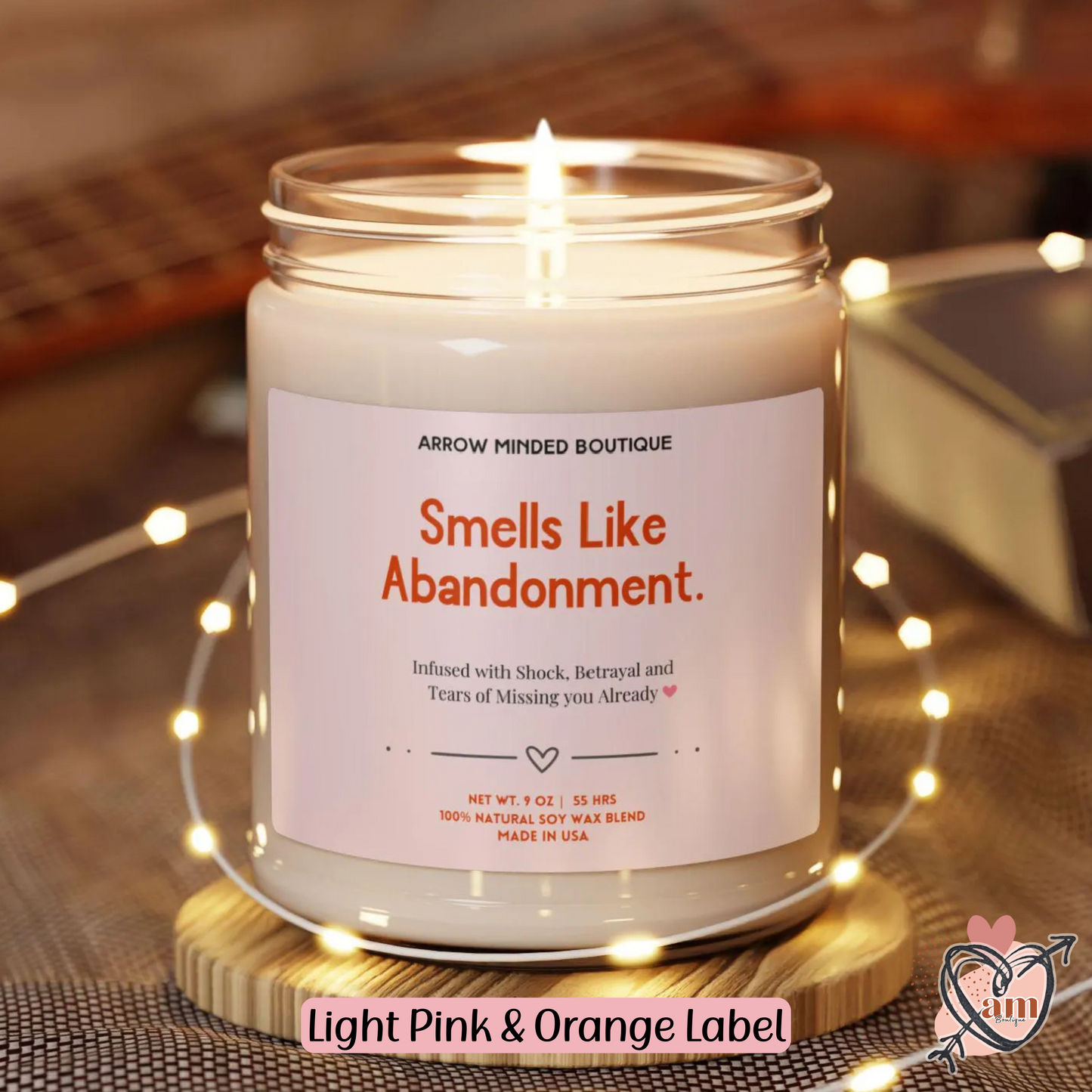 Candle "Smells Like Abandonment" Funny Label
