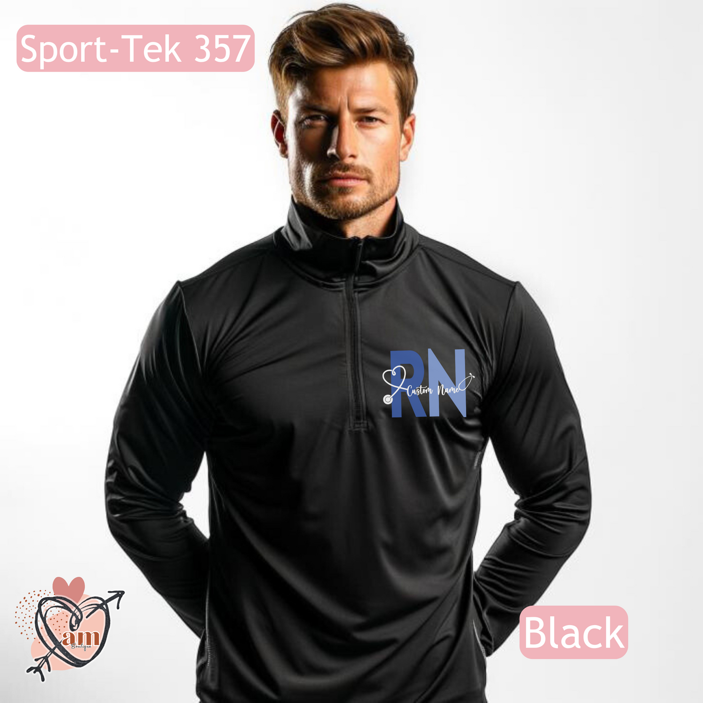 Custom Nurse RN Quarter Zip Athlete Shirt