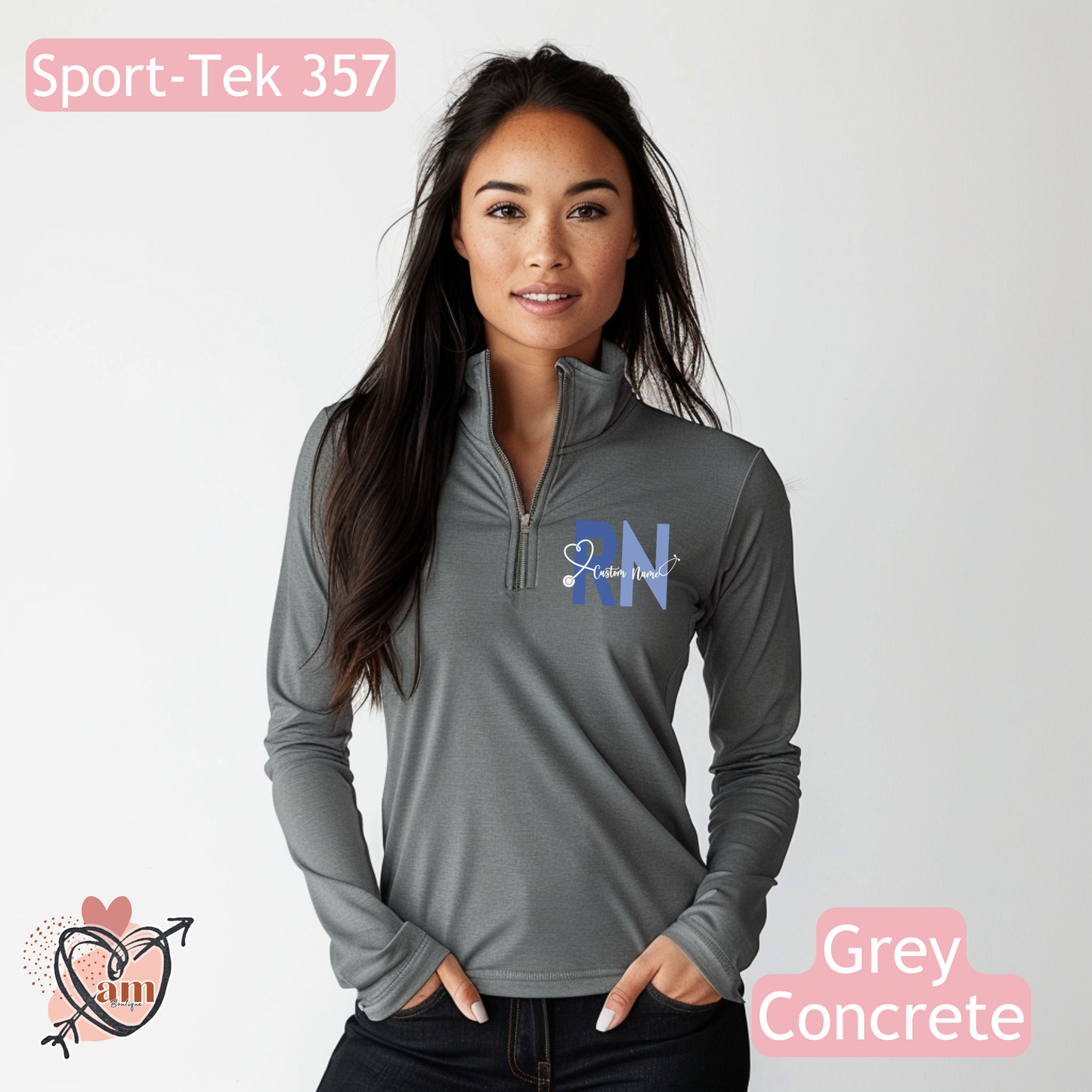 Custom Nurse RN Quarter Zip Athlete Shirt