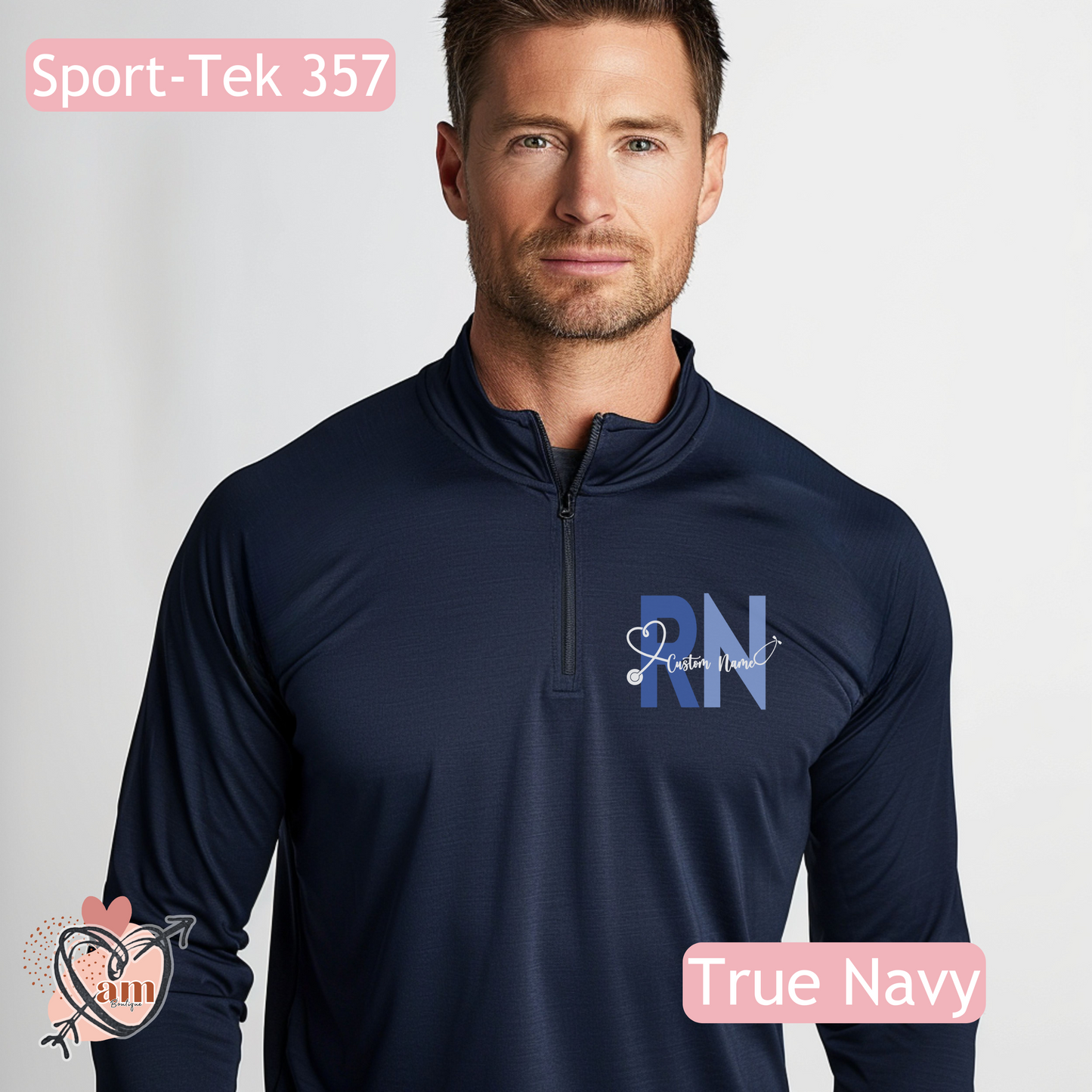 Custom Nurse RN Quarter Zip Athlete Shirt