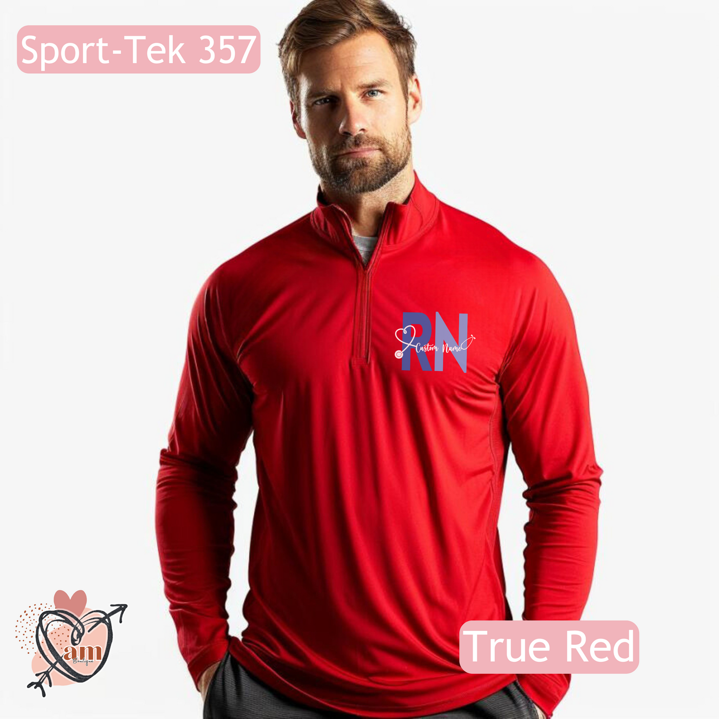 Custom Nurse RN Quarter Zip Athlete Shirt