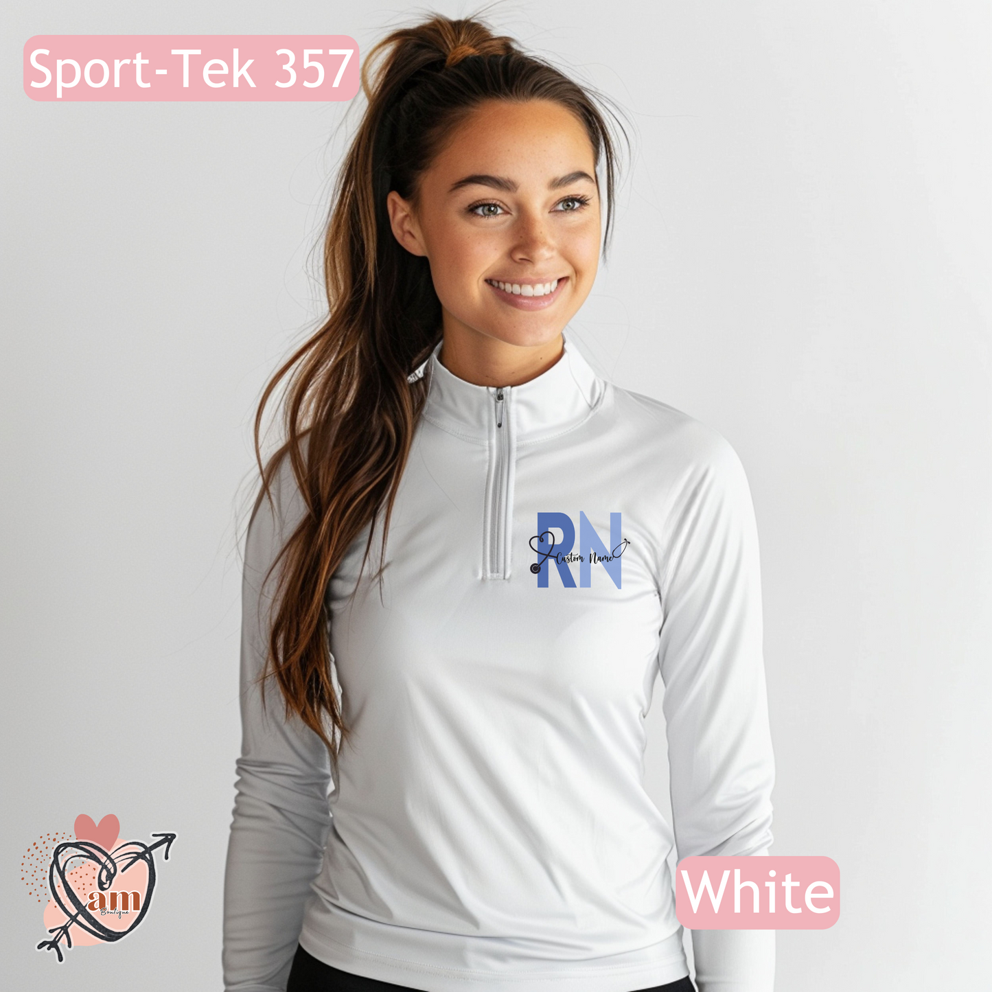 Custom Nurse RN Quarter Zip Athlete Shirt
