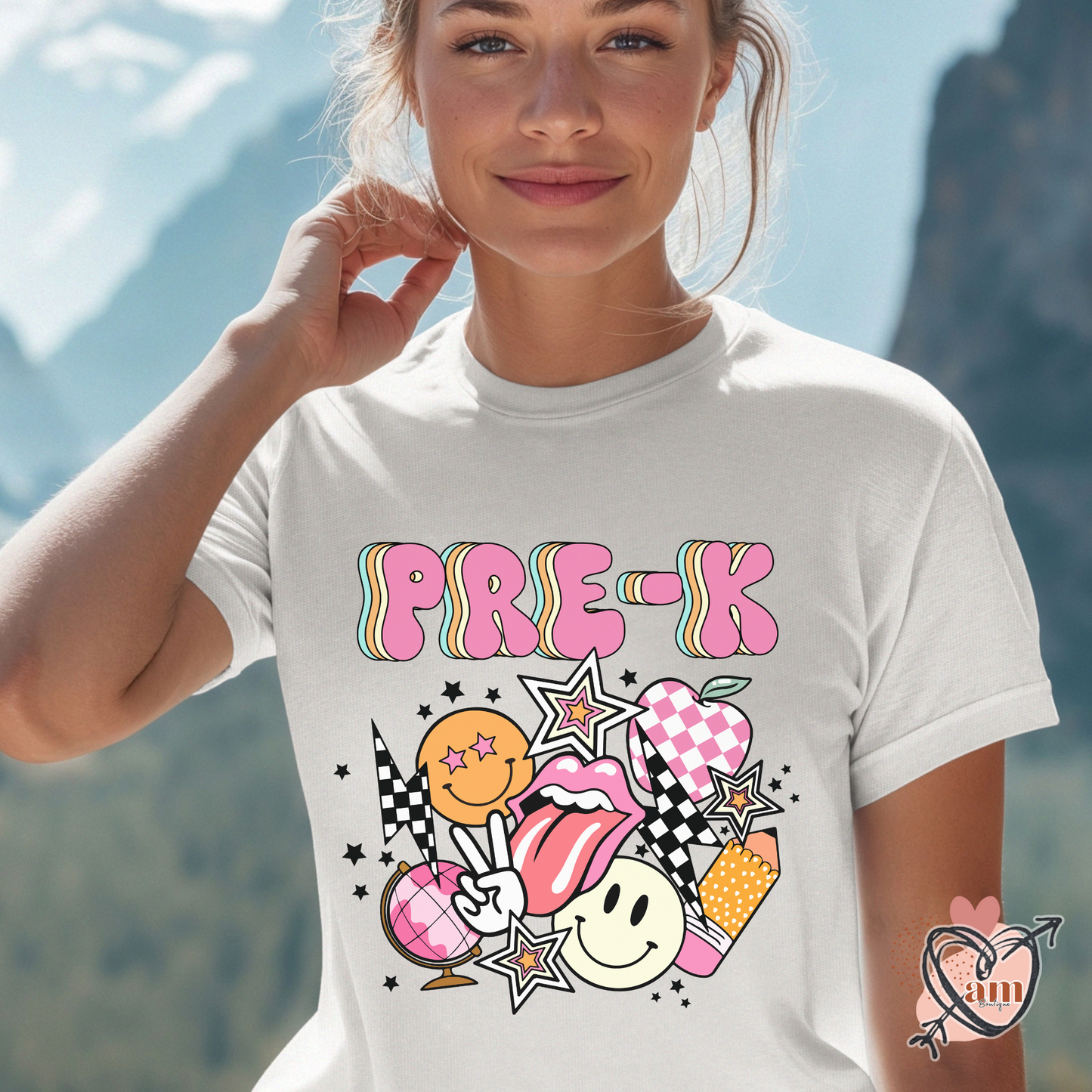 Teacher Retro School Checkered Tee - Customize Grade Level