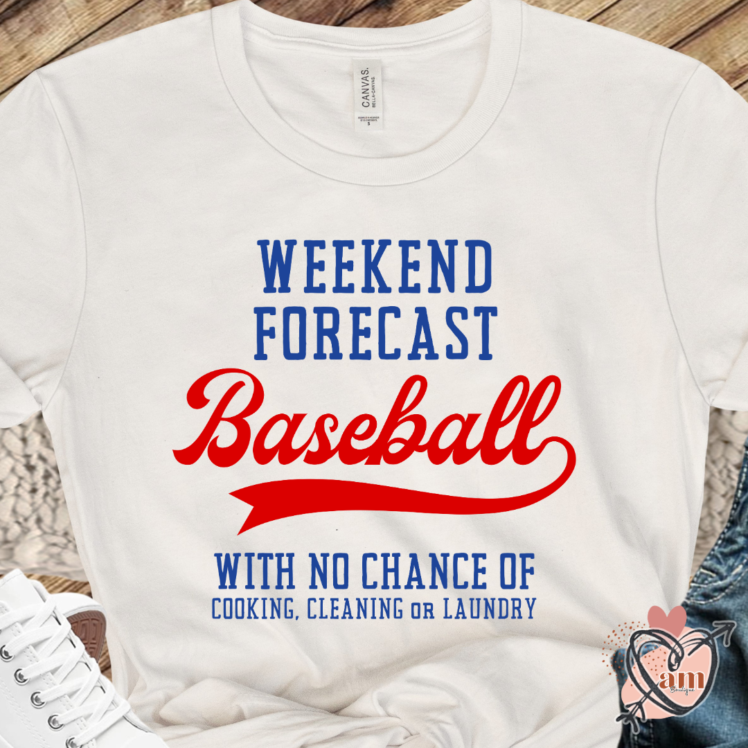 Fun Baseball Shirt, Weekend Forecast, BASEBALL - Unisex Tee
