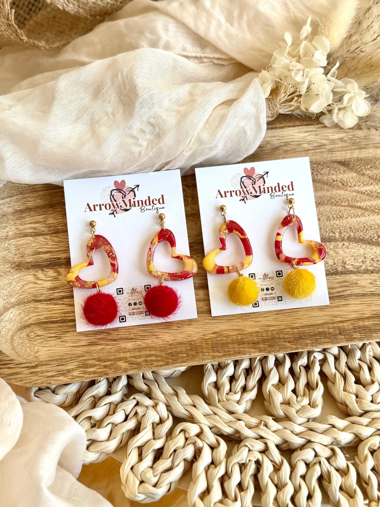 Handmade Heart of KC Earrings