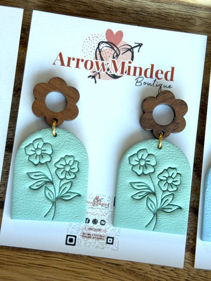 Handmade Autumn Flower Pressed Earrings