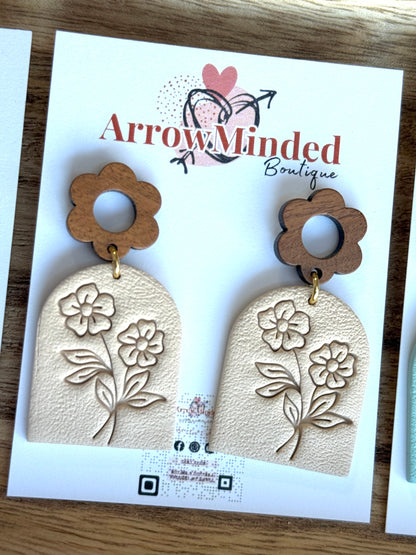 Handmade Autumn Flower Pressed Earrings