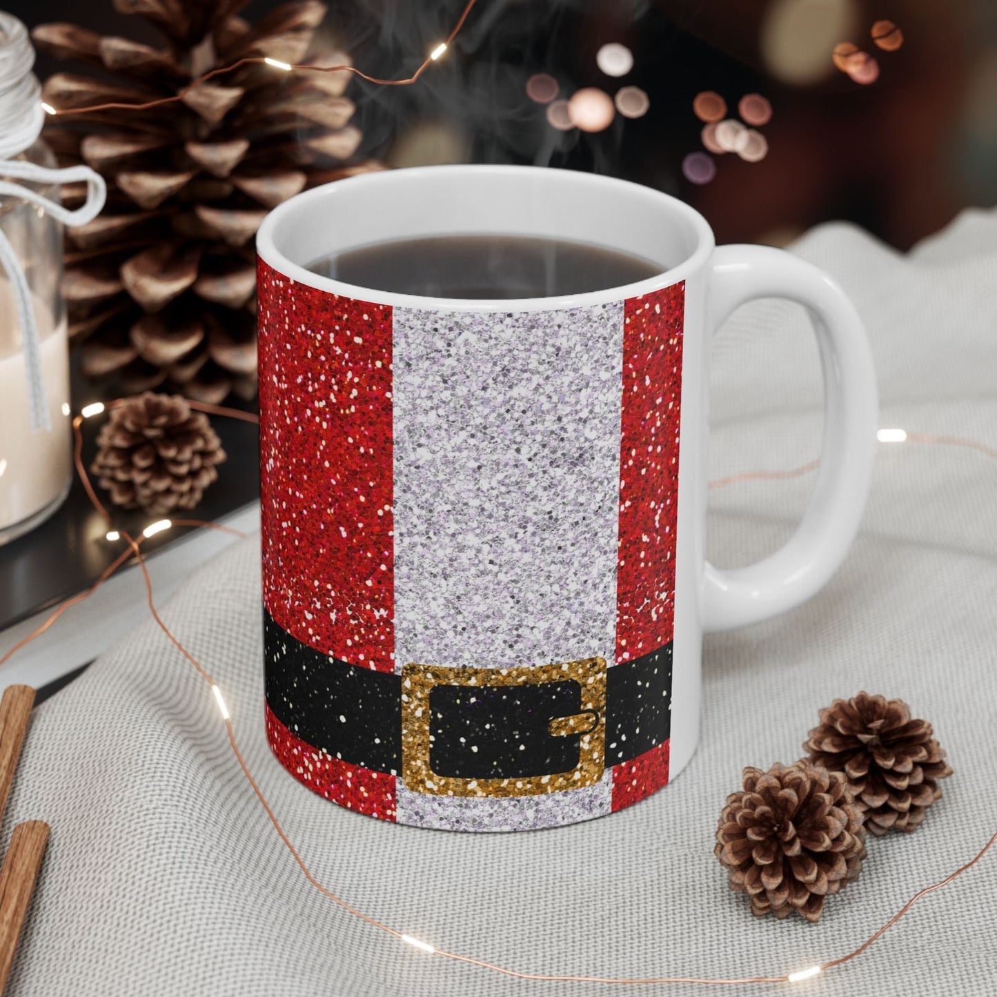 Sparkly Santa Suit Ceramic Mug