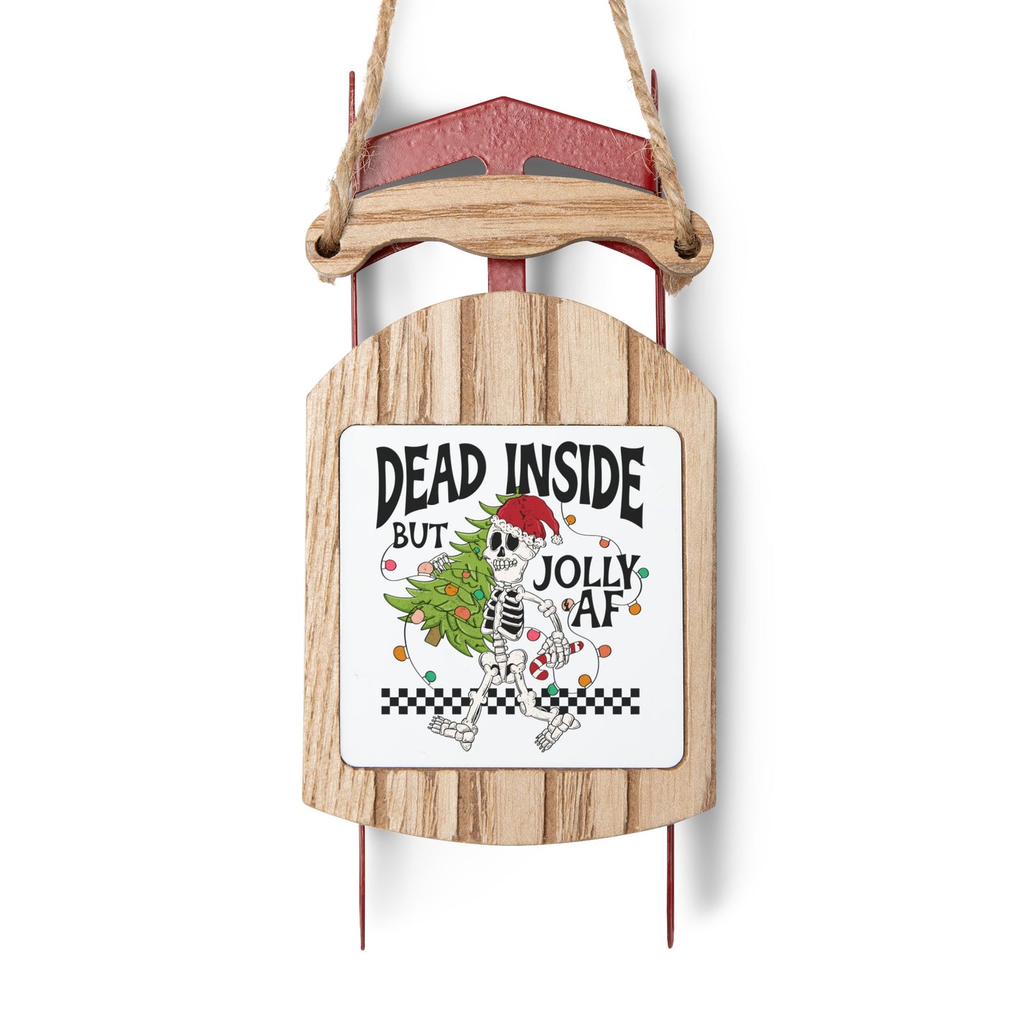 Dead Inside Skeleton Funny Christmas Ornament