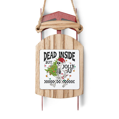 Dead Inside Skeleton Funny Christmas Ornament