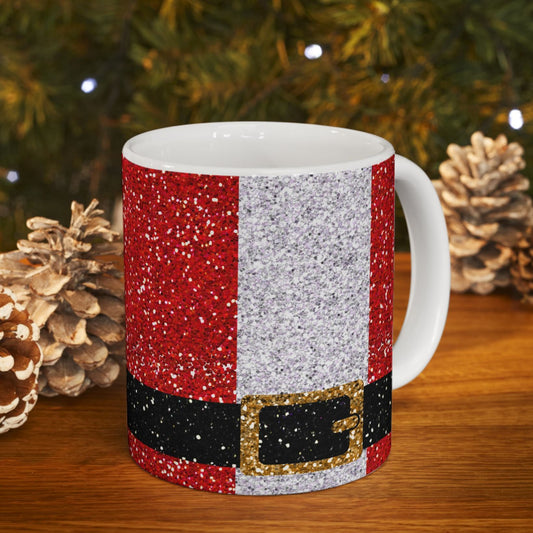 Sparkly Santa Suit Ceramic Mug