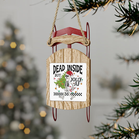 Dead Inside Skeleton Funny Christmas Ornament