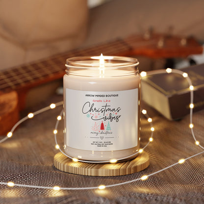 Candle for the Holiday's, "Smells Like Christmas Vibes" Candle Fun Label, Christmas Gift