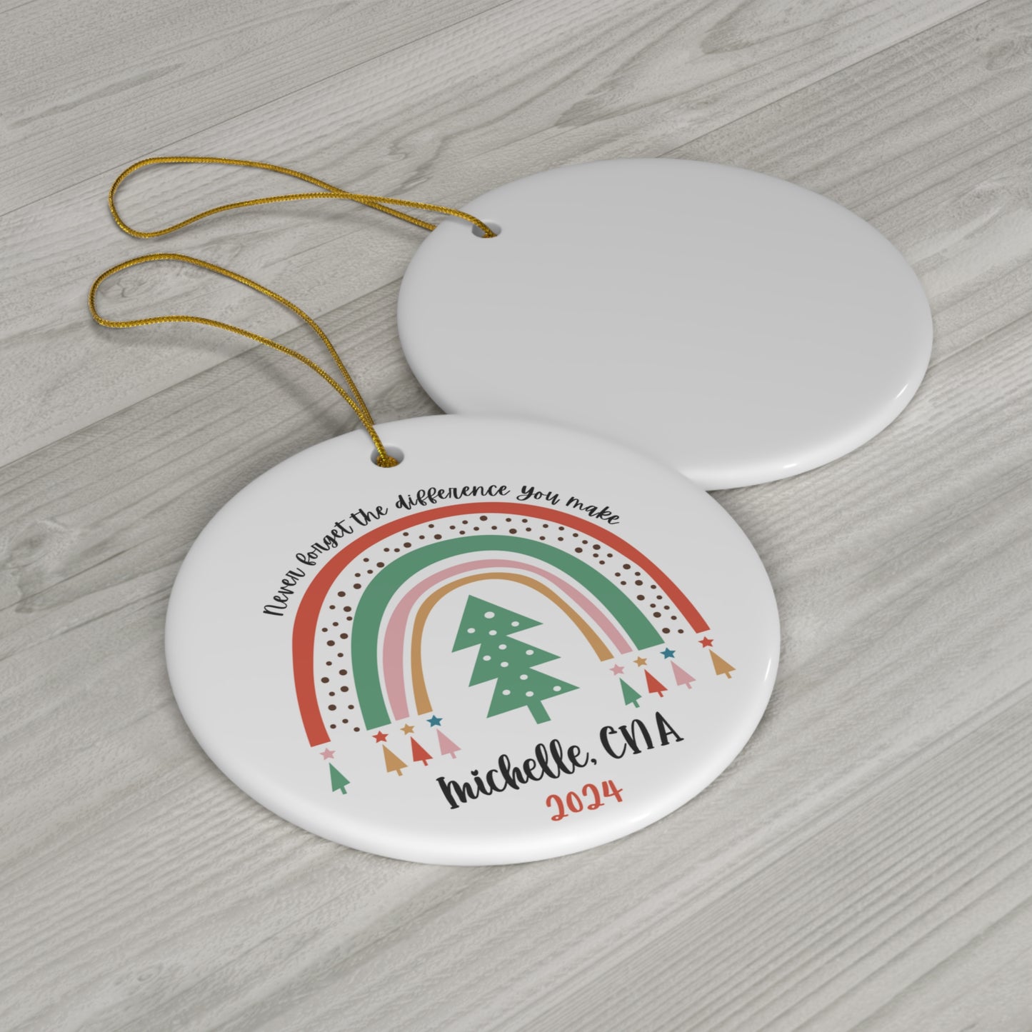Custom Name Nurse Ornament - Ceramic Personalized Nurse Gift