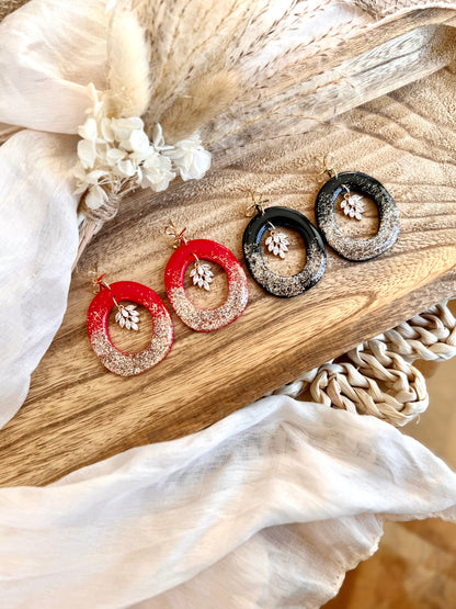 Handmade Frosted Ember Hoop Earrings