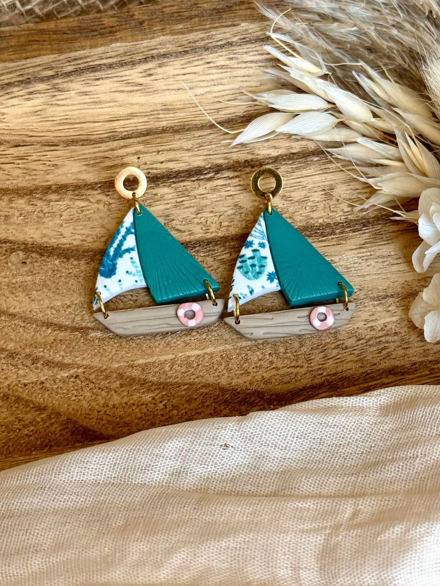 Handmade Sea Glass Harbor Sailboats