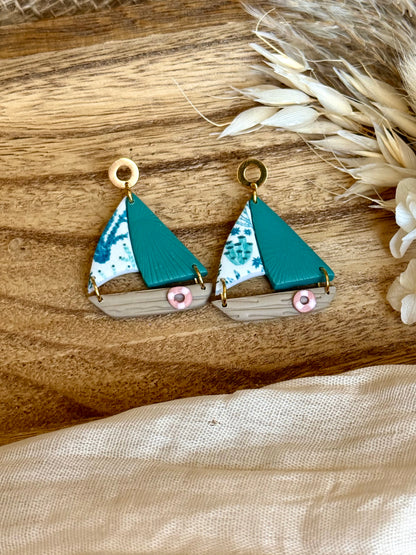 Handmade Sea Glass Harbor Sailboats