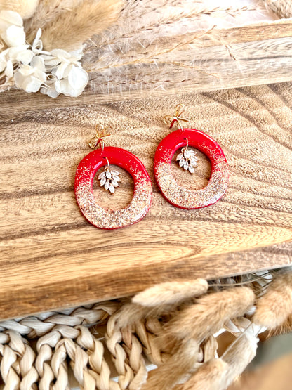 Handmade Frosted Ember Hoop Earrings