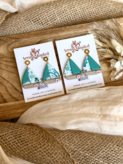 Handmade Sea Glass Harbor Sailboats