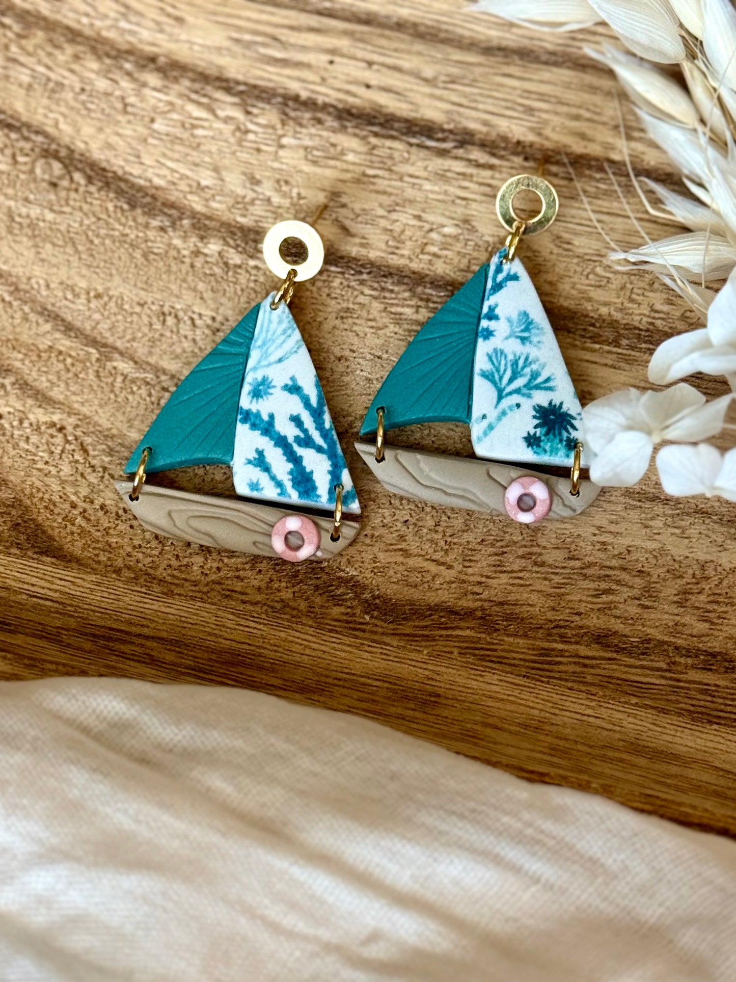 Handmade Sea Glass Harbor Sailboats