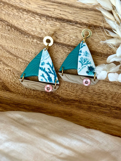 Handmade Sea Glass Harbor Sailboats