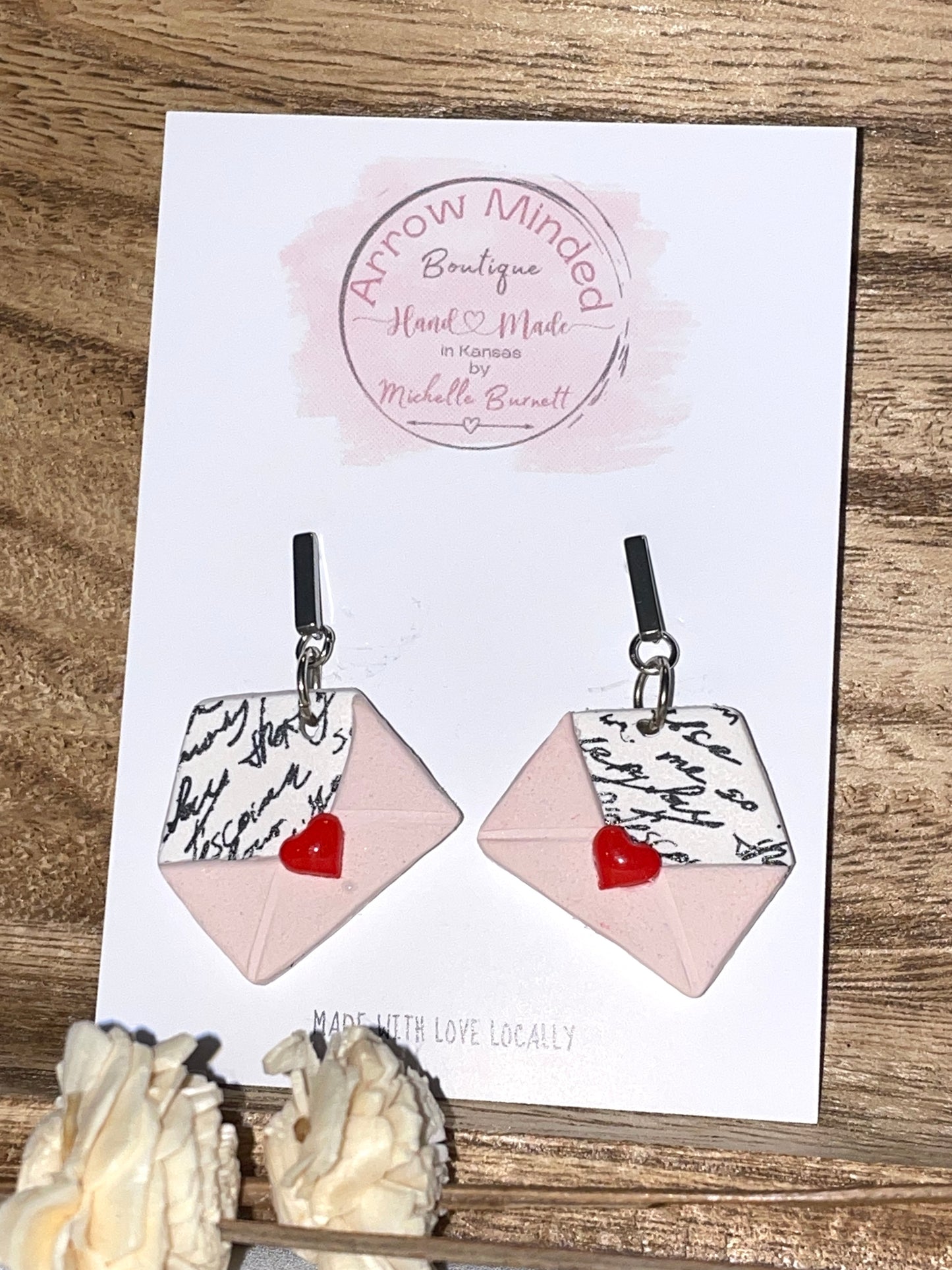 Handmade Vintage Love Day Envelope Dangles
