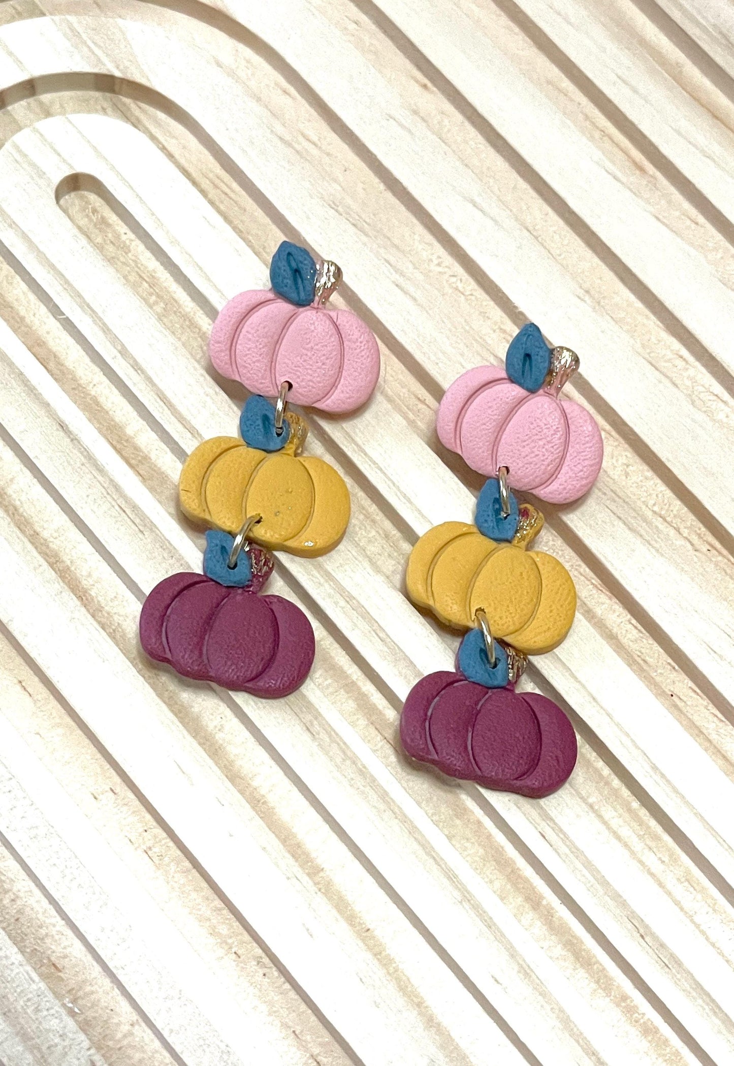 Handmade Autumn Pumpkin Dangle Earrings