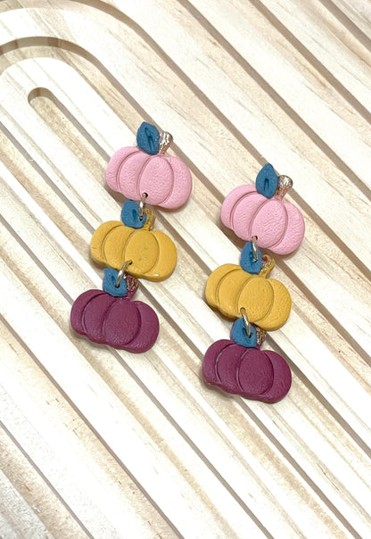 Handmade Autumn Pumpkin Dangle Earrings