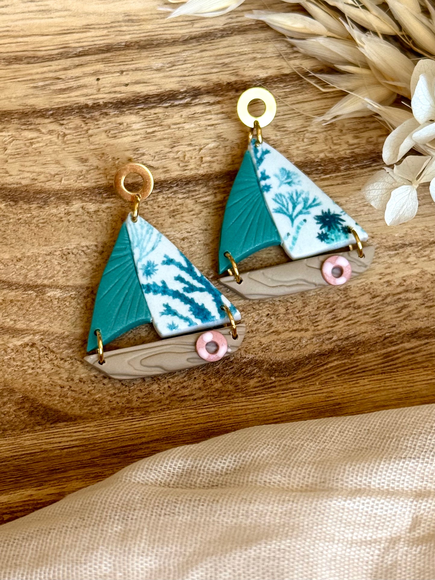 Handmade Sea Glass Harbor Sailboats