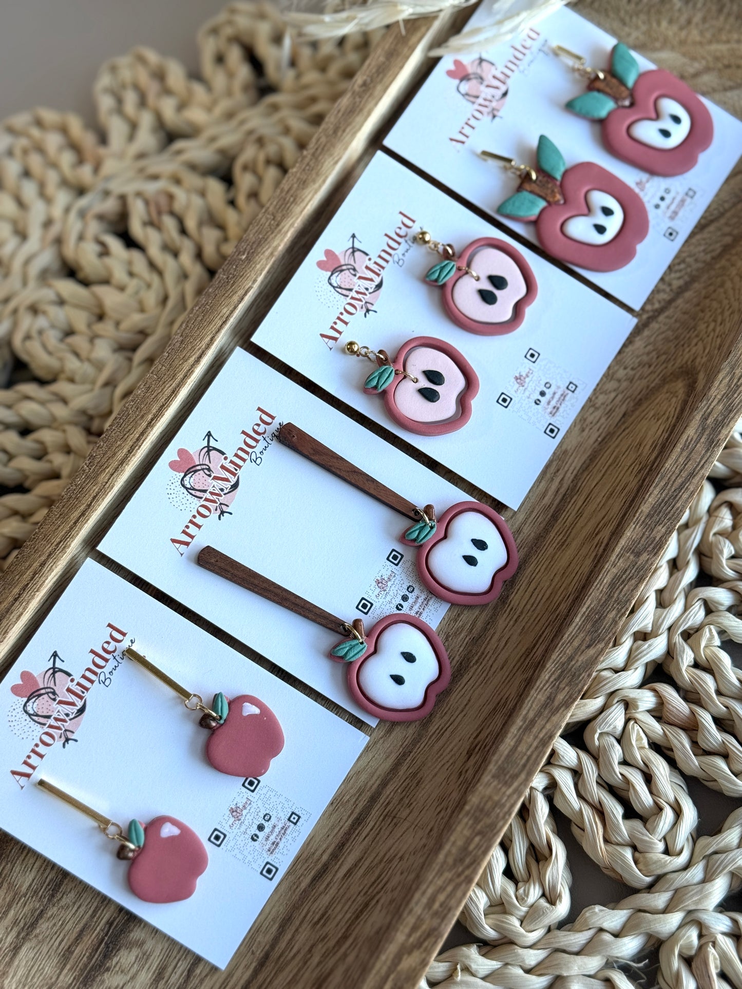 Handmade Teacher Apple Earrings
