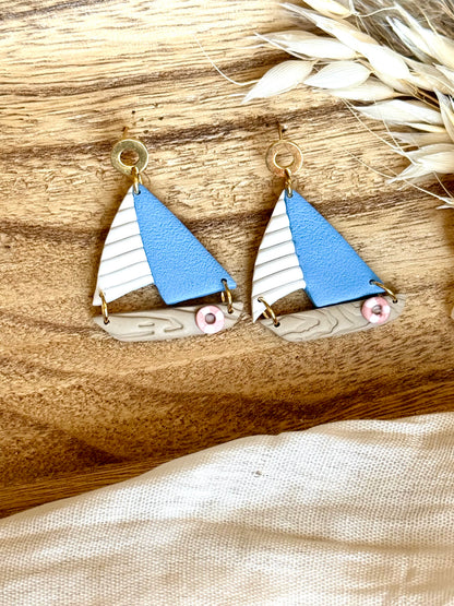 Handmade Blue Skies Harbor Sailboats