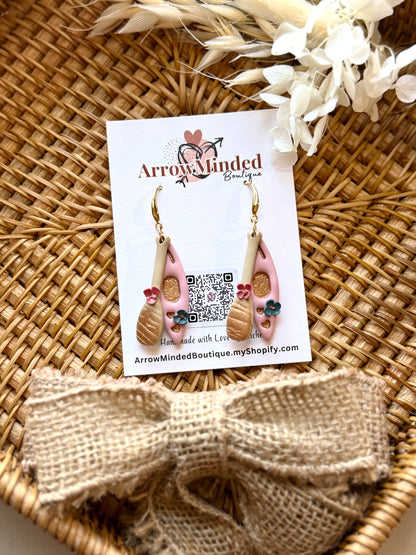 Handmade Blush Bloom Kayak Earrings