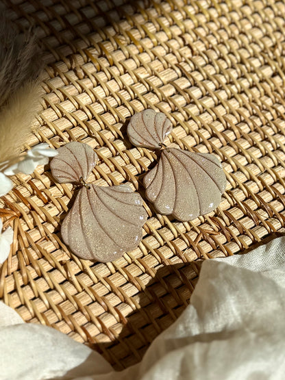 Handmade Shimmery Seashell Dangle Earrings