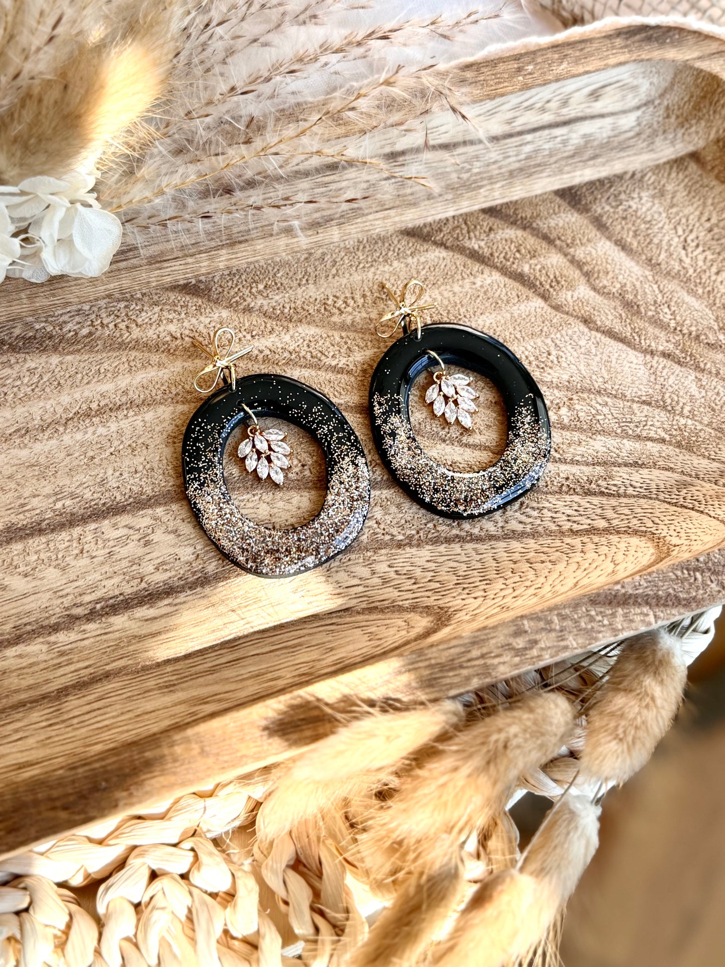 Handmade Frosted Ember Hoop Earrings