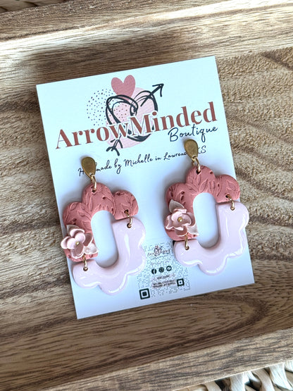 Handmade Floral Scalloped Earrings