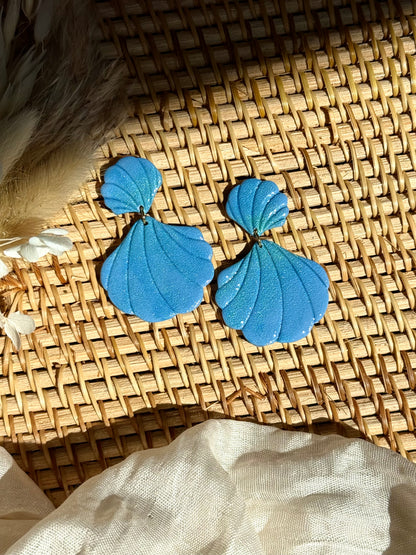 Handmade Shimmery Seashell Dangle Earrings