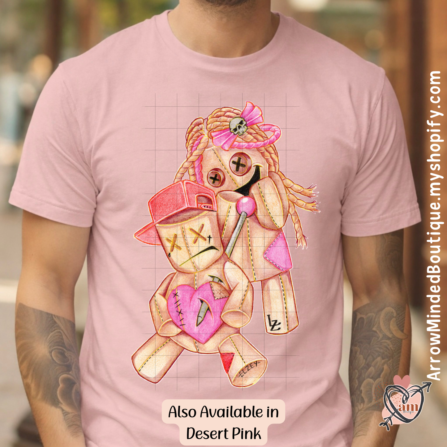 Stitched Betrayal Graphic Tee | Hand Drawn Dark Art Shirt | Cute but Twisted Teddy Bear Design | Pencil to Print Collection