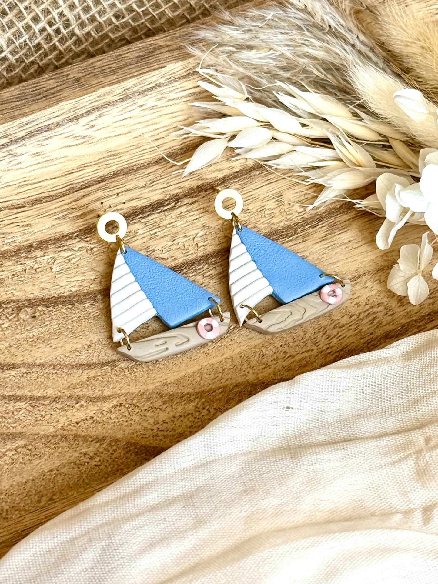 Handmade Blue Skies Harbor Sailboats