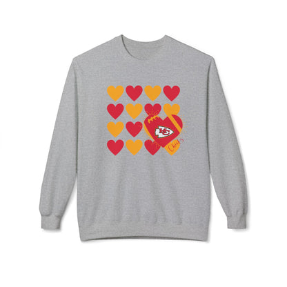 Kansas City Football Heart Design Unisex Softstyle Sweatshirt