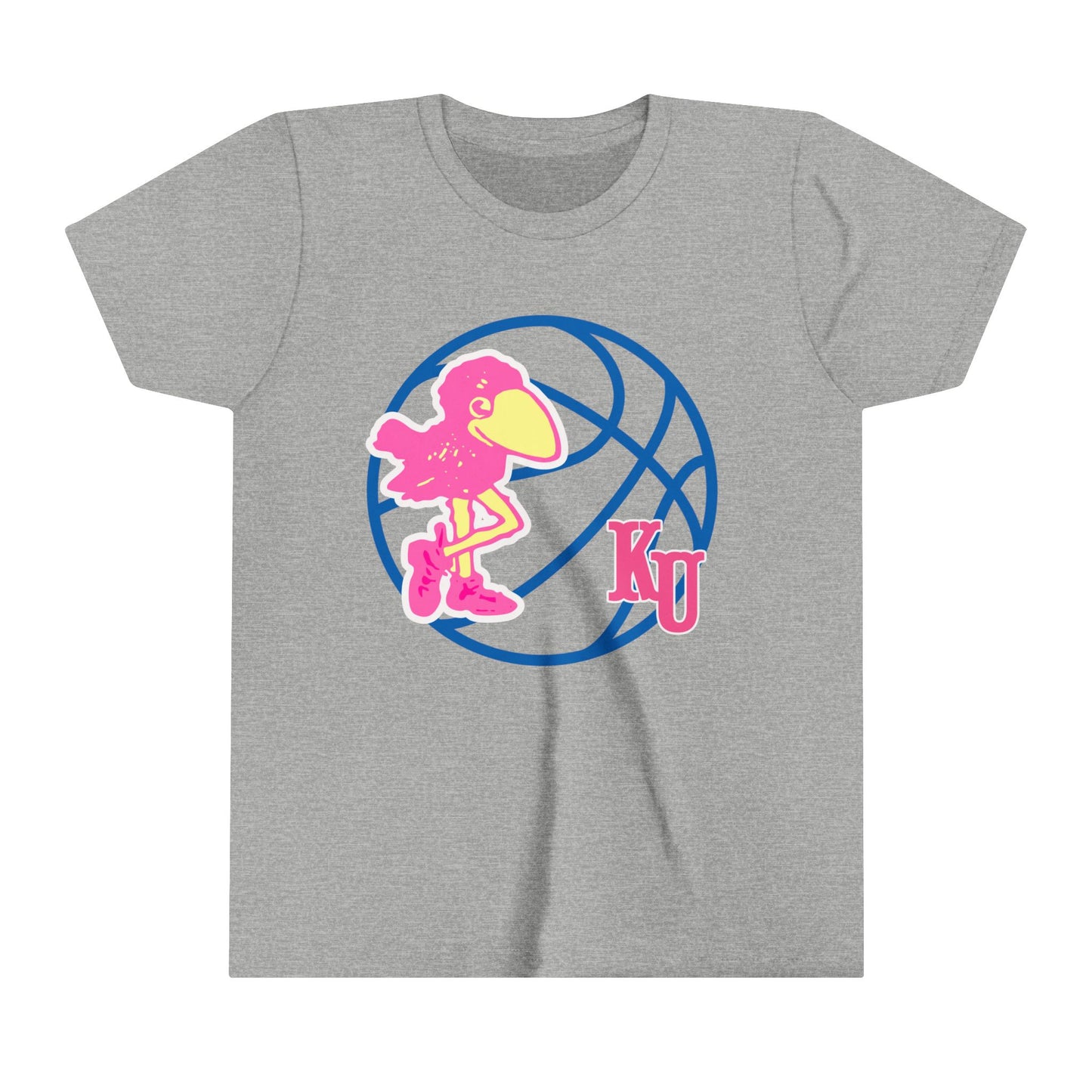 Youth Tee University of Kansas Basketball Pink Bird