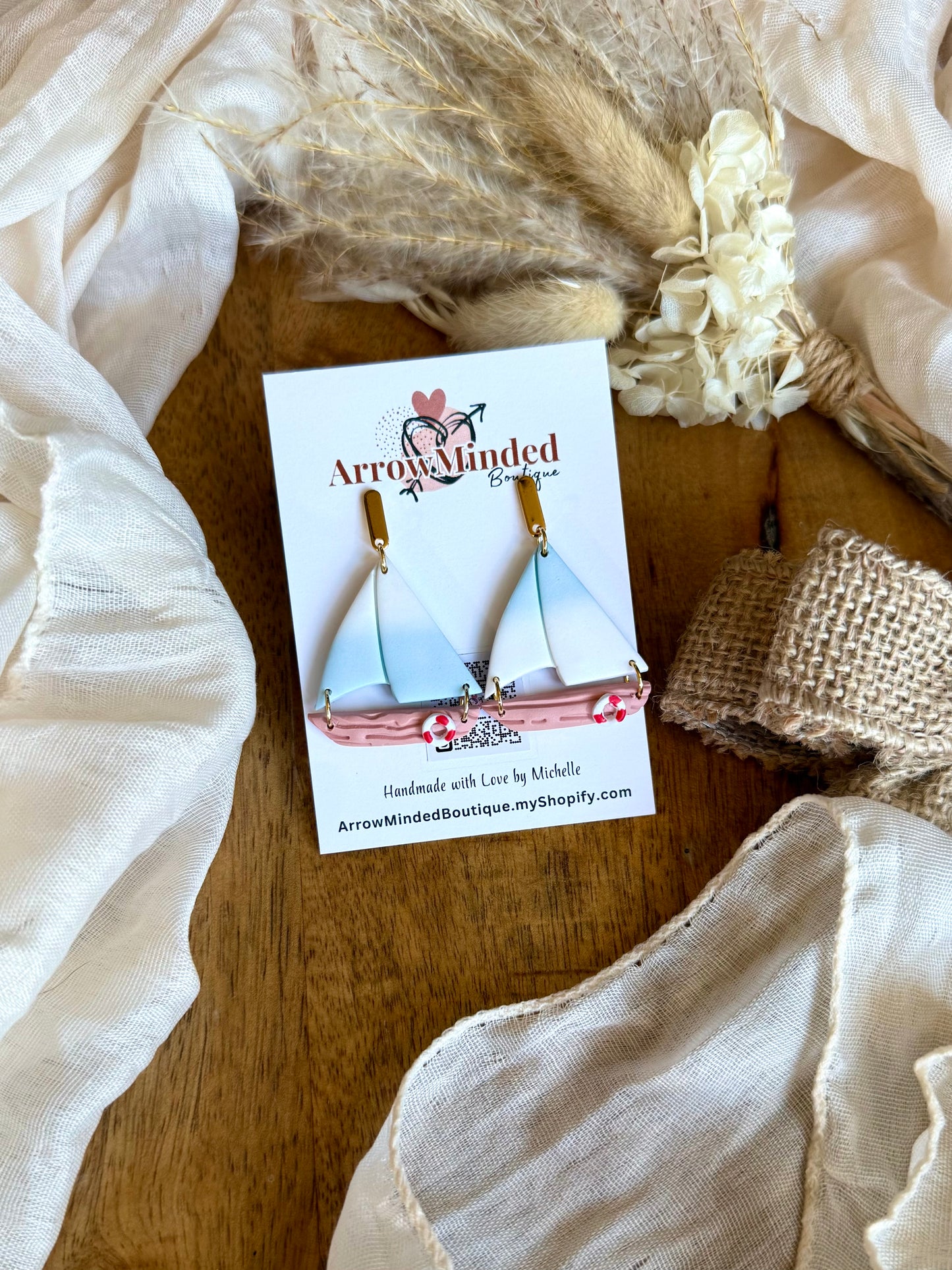 Handmade Coastal Horizon Sailboats