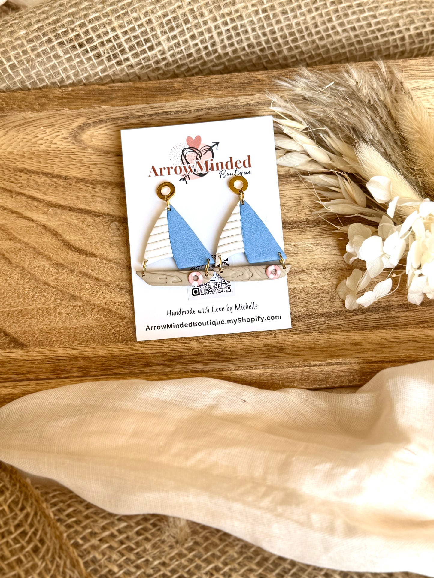 Handmade Blue Skies Harbor Sailboats