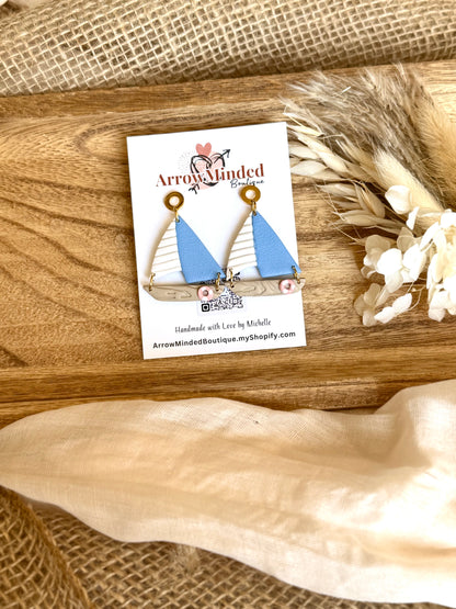 Handmade Blue Skies Harbor Sailboats