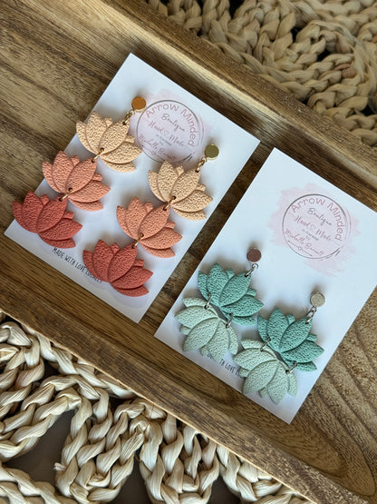 Handmade Lotus Dangle Earrings