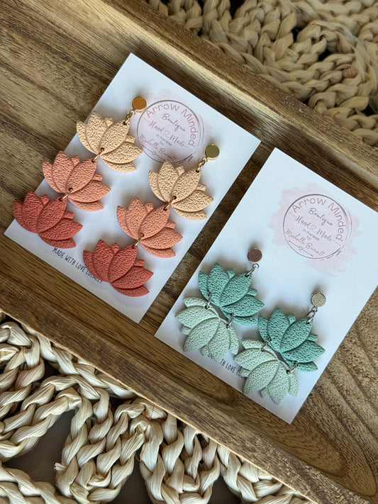 Handmade Lotus Dangle Earrings
