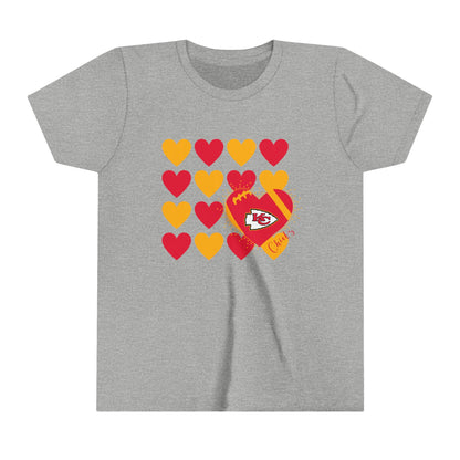 Youth Tee Kansas City Football Heart Design