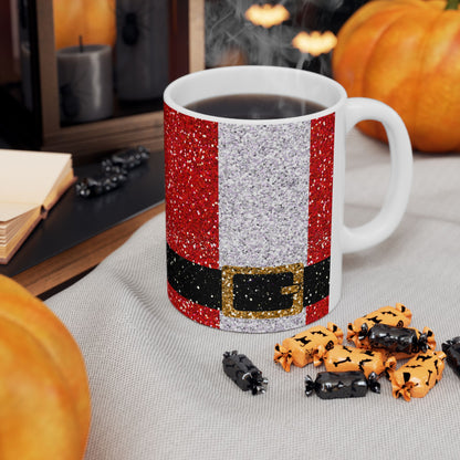 Sparkly Santa Suit Ceramic Mug