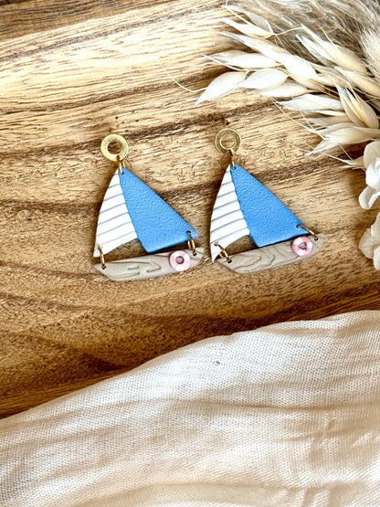 Handmade Blue Skies Harbor Sailboats