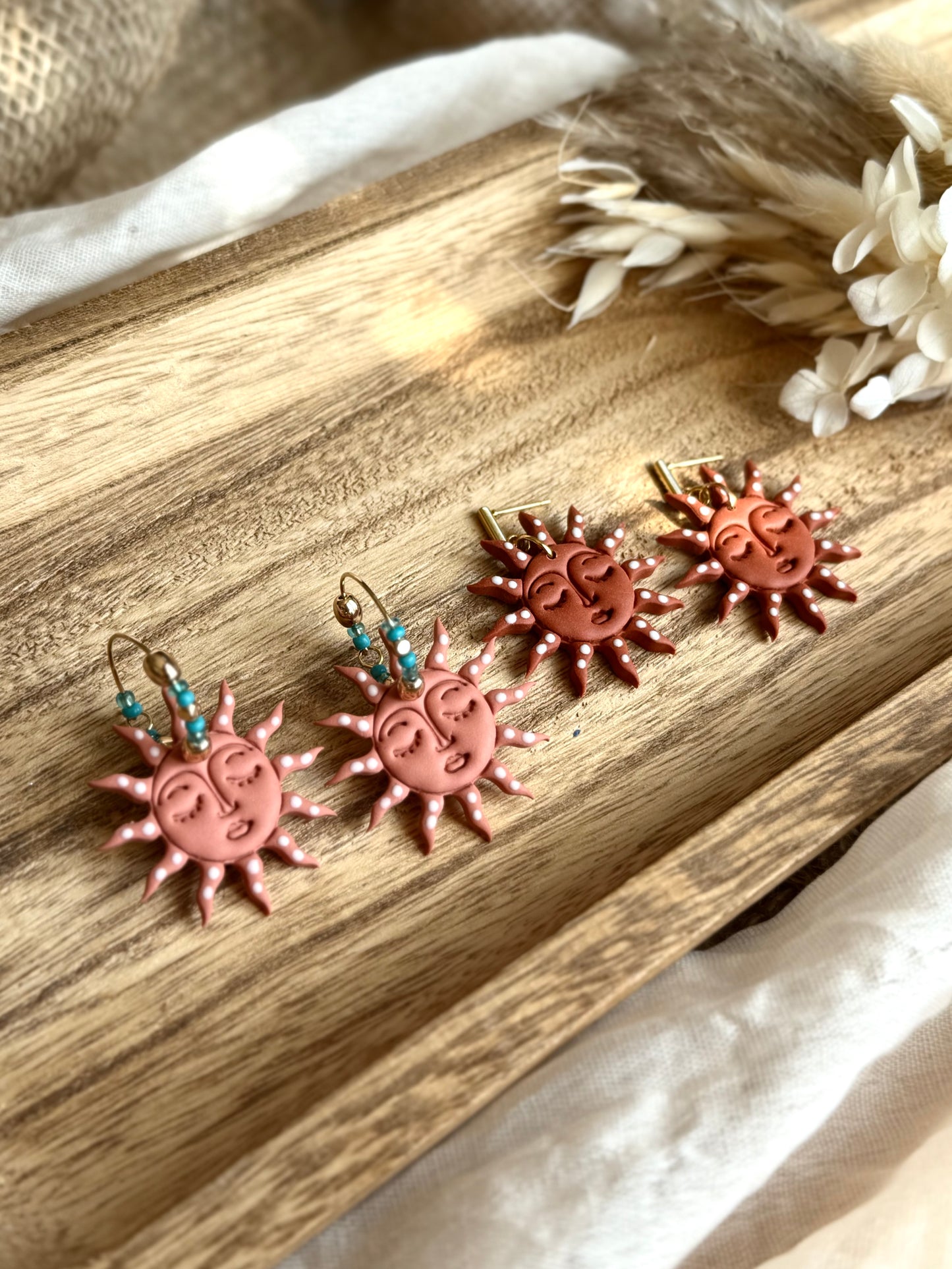 Handmade Terracotta Sunrise Earrings