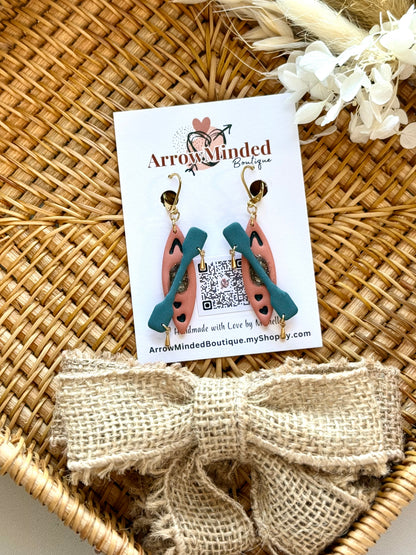 Handmade Paddle & Peace Kayak Earrings